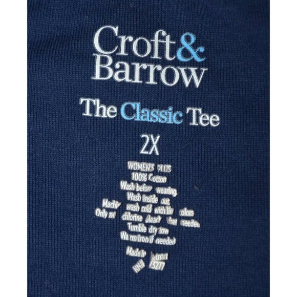 Croft & Barrow Women's Blue Plus Size 2X Ladybugs Knit Top Long Sleeves Cotton - Picture 6 of 7